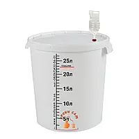 Ємність для бродіння 33л у зборі - бродильна ємність з кришкою + гідрозатвор + мірна шкала