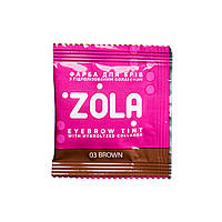 ZOLA EYEBROW TINT Фарба для брів з Колагеном (саше) [03 Brown/коричневий] 5 мл