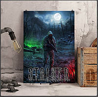 Металлический плакат Сталкер "Ночь" / S.T.A.L.K.E.R.