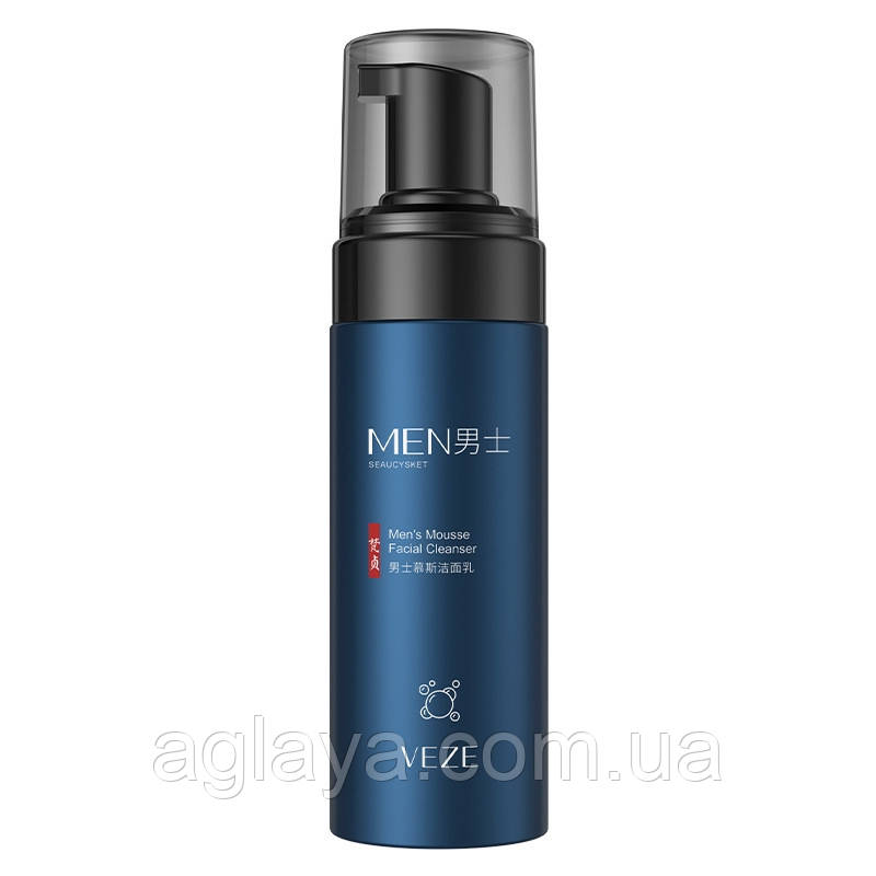 Мус очисний для обличчя чоловічий men's mousse facial cleanser VEZE, 150 г