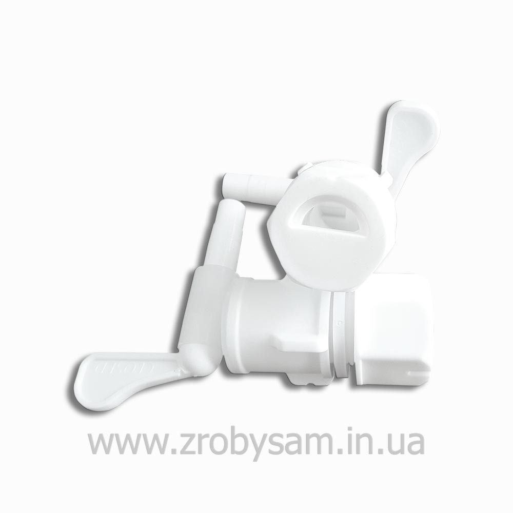 Кран врезной, пластиковый с редуктором осадка, врезное отверстие 1 дюйм ...