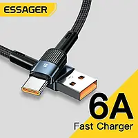 Зарядний кабель Fast Charge ESSAGER 6A Type-C 1 метр