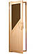Дерев'яні двері для лазні та сауни Tesli Авангард-1 700х1900 мм зі склом з липи з порогом, фото 2