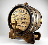 Бочка дубова 10 л для спиртних напоїв, вина, коньяку, рому, бренді, віскі, пива, під старовиною з гравіюванням, фото 10