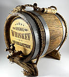 Дубова бочка 10 л для спиртних напоїв, вина, коньяку, віскі, бренді, рому з гравіюванням під старовину, фото 4