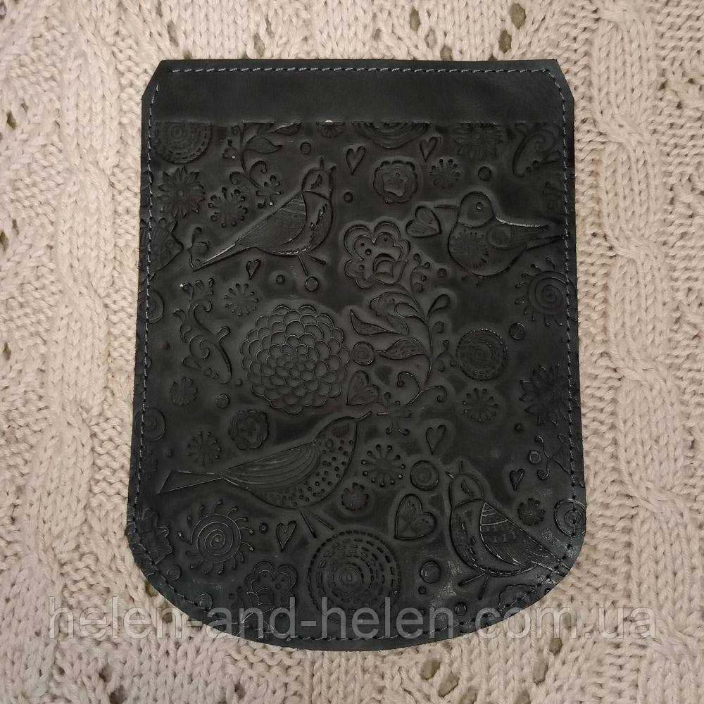 Клапан для рюкзака "Пташки". Колір Графіт, фото 1