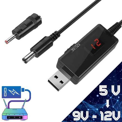 Кабель для роутера USB от павербанка 5V--9v,12v, кабель для зарядки ...