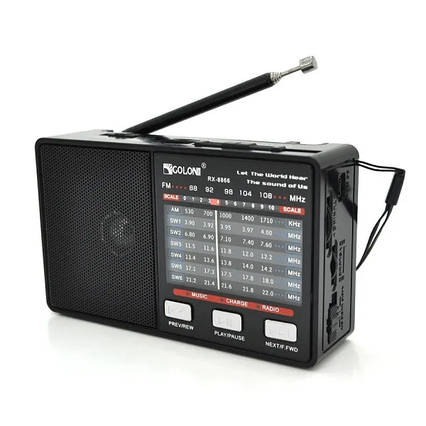 Радіоприймач Golon RX-8866/Вбудований акумулятор/FM/AM/SW/USB/Ліхтарик/, фото 1