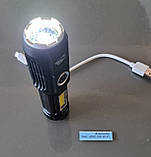 Ручний яскравий ліхтарик + денне світло + вбудований акумулятор 500-Lumen 10W, фото 3