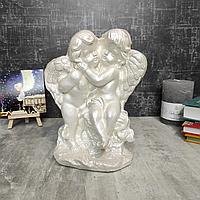 Статуэтка Два ангела на камнях 38 см Белый