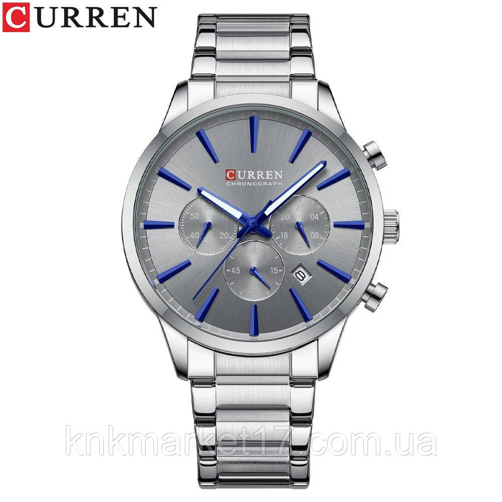 Кварцовий годинник з хронографом Curren 8435 Silver-Grey, фото 1