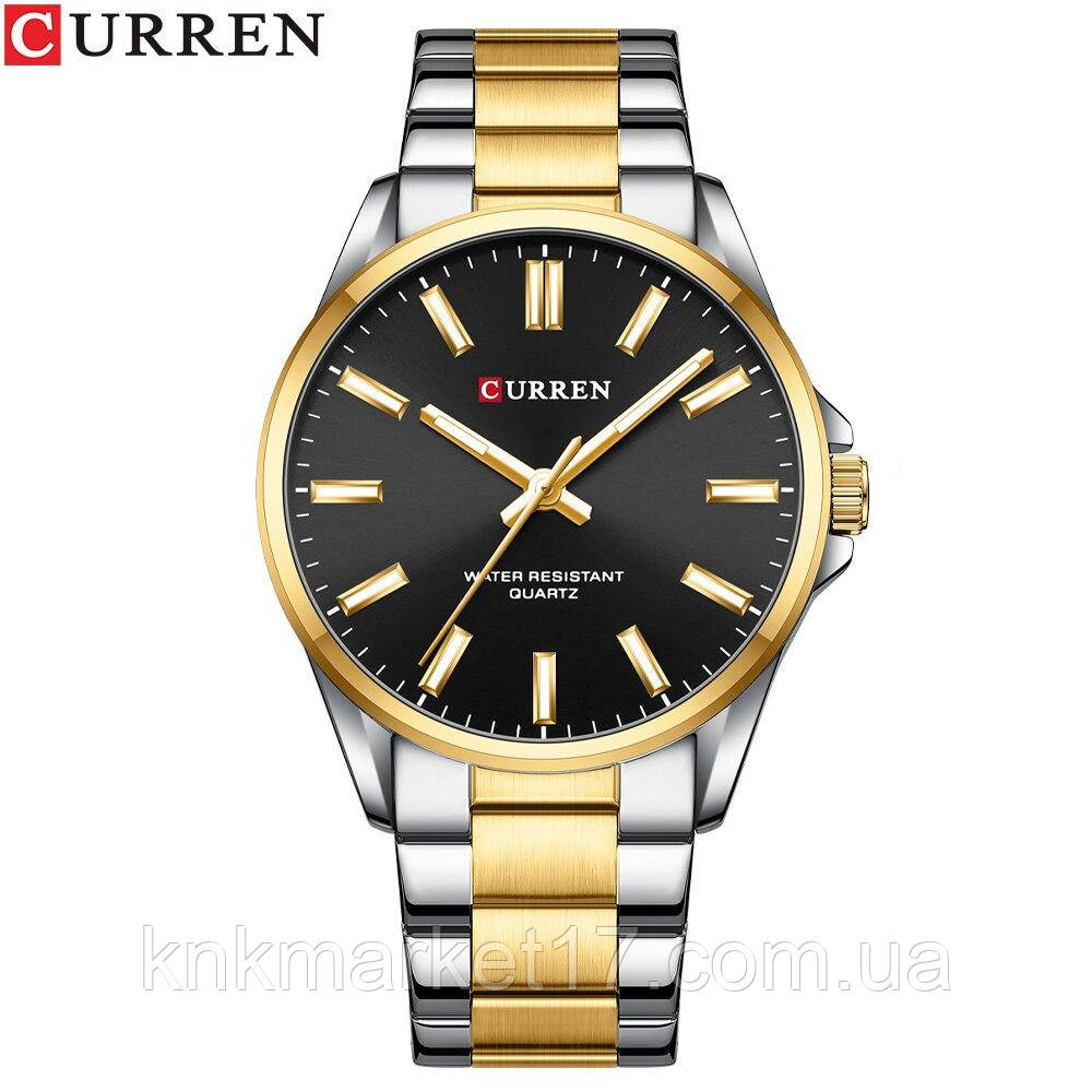 Повсякденний кварцовий годинник Curren 9090 Silver-Gold-Black, фото 1