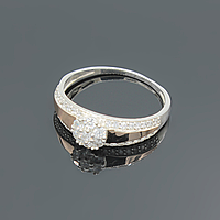 Серебряное кольцо с золотыми вставками Цветок жизни