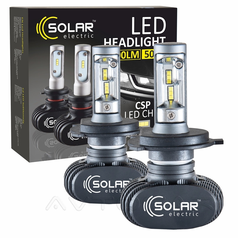 Автолампи світлодіодні Solar LED H4 12/24V 6000K 4000Lm 50W Seoul CSP Cree Chip 19x19 (комплект 2шт) 8104