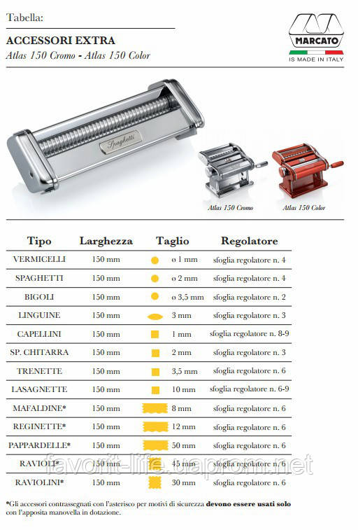 Тестораскатка - лапшерезка Marcato Atlas 150 Red (57009) - фото 2 - id-p171408314