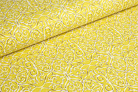 Декоративна тканина/ панама Візерунок на лимонно-жовтому