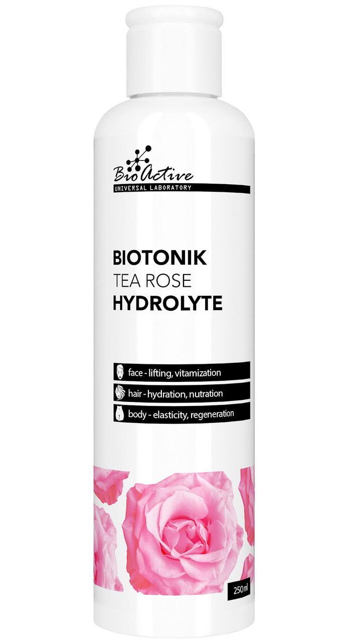 Тонік-Гідролат "Троянда" Зволожуючий крем, що омолоджує, Для всіх типів шкіри, Рожева вода, 250 мл