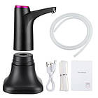 Автоматична помпа для води 1200мАг, підставка на стіл, вибір об'єму, чорна, фото 3