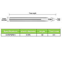 Гравірувальна фреза 3.175*10*0.1