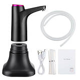 Автоматична помпа для води 1200мАг, підставка на стіл, вибір об'єму, чорна, фото 3