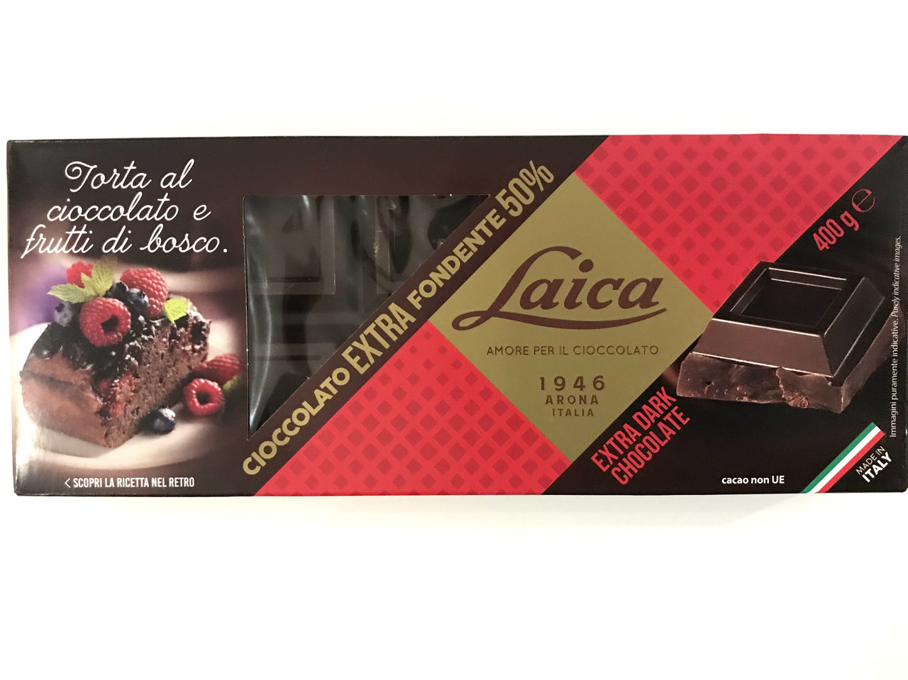 Шоколад Laica Extra Fondente 50% cacao 400г