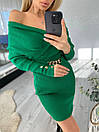 Стильна в'язана трикотажна сукня міді з глибоким вирізом "Vanesa", фото 4