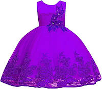 Violet 5-6 Years Платье для девочек от 1 до 12 лет, кружевное свадебное платье с пайетками, цветочное платье