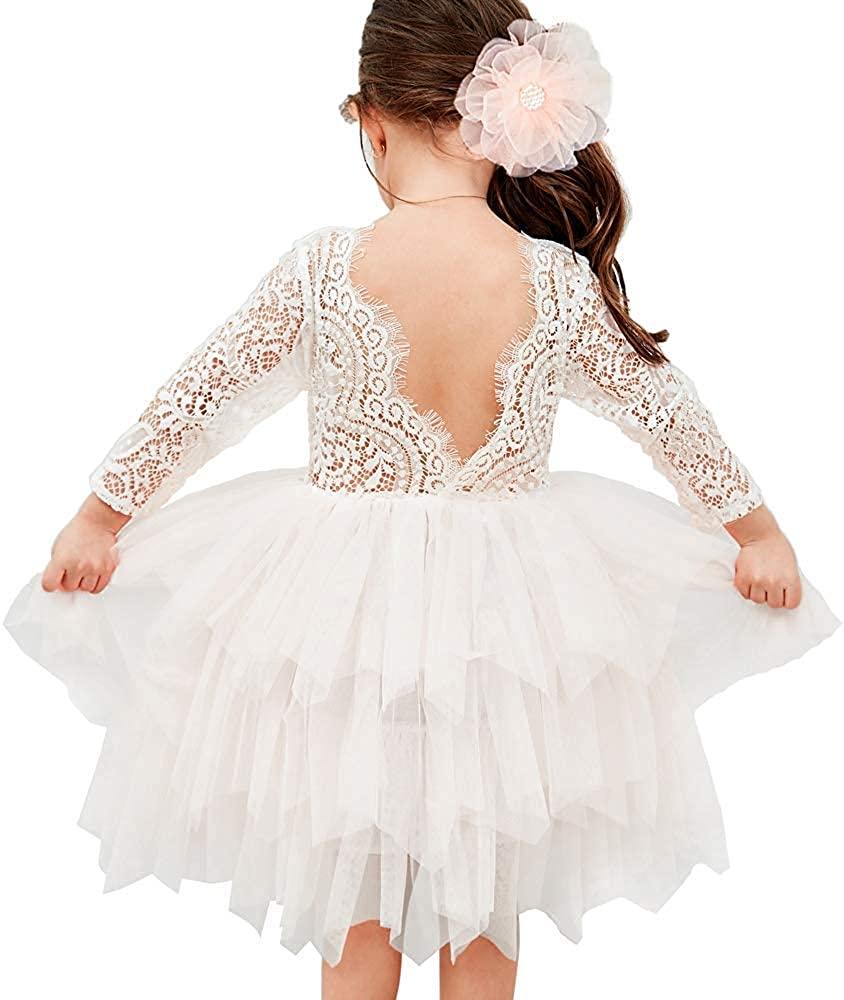 6-12 Months Sleeve-white Топмейкерська сукня для дівчаток-квіткарів з прямим вирізом і мереживною спинкою