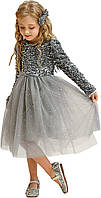 6-7 Years 1908 Grey-a Повседневное платье на день рождения с длинными рукавами для маленьких девочек TTYAOVO и