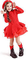 2-3T 1932 Red-a Повседневное платье на день рождения с длинными рукавами для маленьких девочек TTYAOVO и