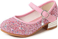 12 Little Kid Pink/Mh Cadidi Dinos Очаровательные блестящие вечерние туфли принцессы для маленьких девочек