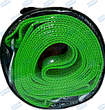 Трос буксирувальний 5/5т. стрічка 5 м. З гак, зелений, фото 2