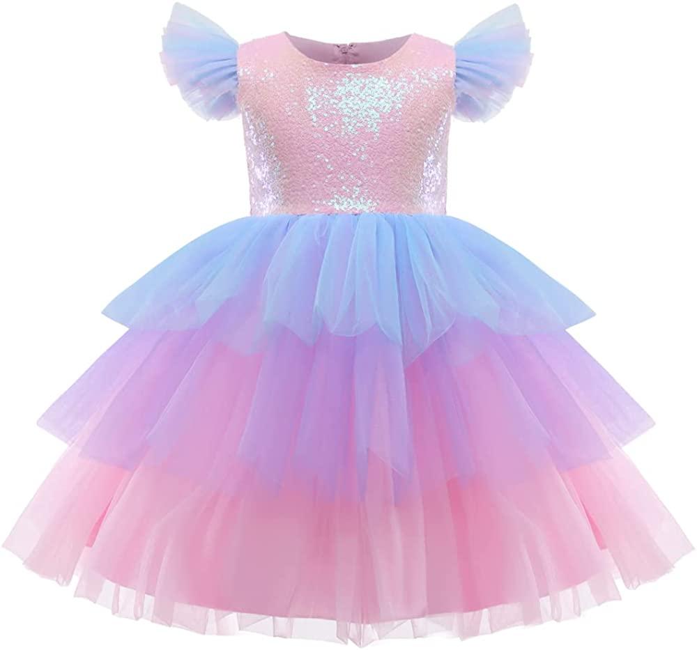 5-6 Years 744 Pink NNJXD Сукня для дівчинки з квітами. Дитячі весільні сукні з мереживними оборками