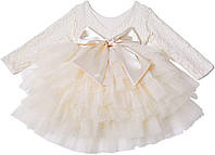 24 Months Beige B Платье для девочек Cilucu Детское праздничное платье для малышей Праздничное платье-пачка