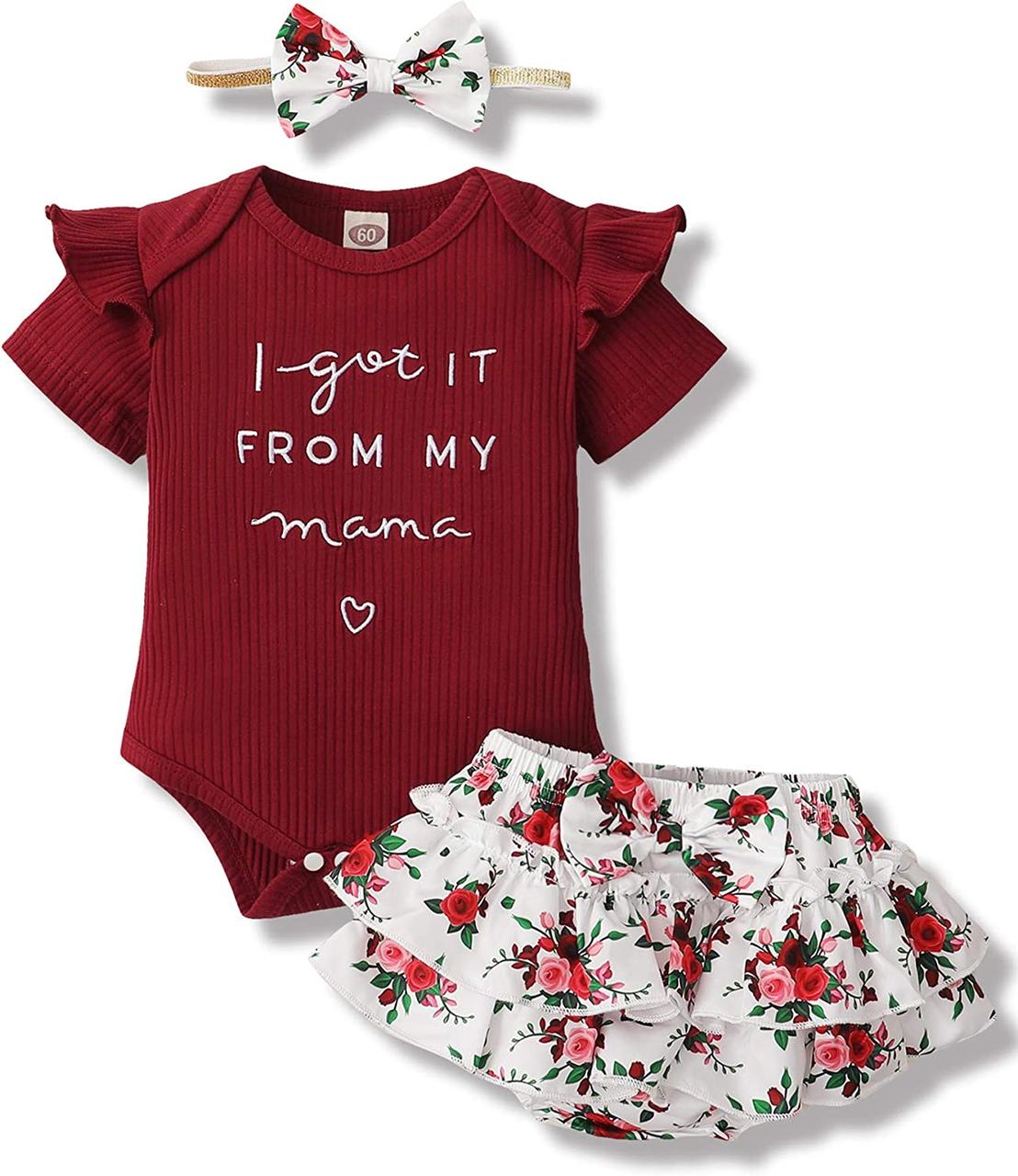 Одяг для новонароджених дівчаток, комплект з квітковими мотивами, Winered 3-6 Months