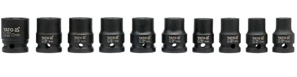 Набір ударних торцевих головок 1/2" Yato YT-1025