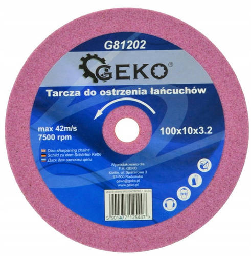 Заточний круг /диск/для заточування ланцюгів 100x10x3.2мм Geko G81202 ...