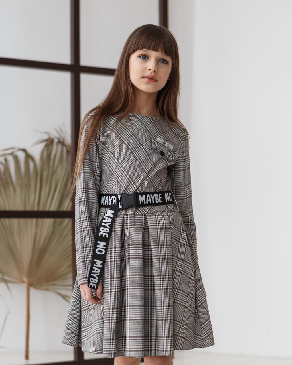 Сукня у клiтинку шкільна для дівчинки 146р, фото 1