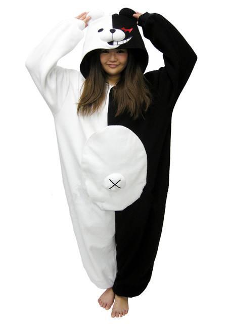 Пижама Кигуруми Монокум Черно - Белый Размер S , M ,L Ткань Велсофт - фото 1 - id-p1347371076