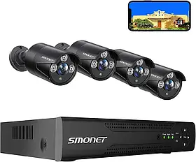 Система видеонаблюдения SMONET 4 камери 5MP 8CH H.265+ 5MP DVR відеореєстратор