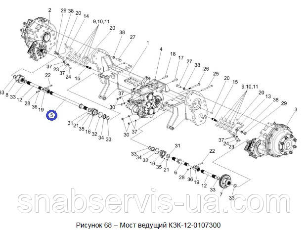 Піввісь ліва L-820 мм. КЗС-1218, ГСМ
