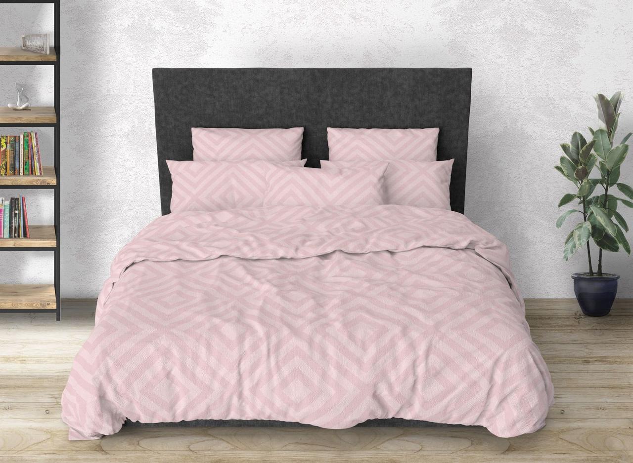 Двоспальний постільний комплект  -  Карат пудра