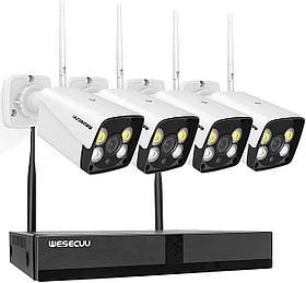 Система відеонагляду WESECUU 3MP WiFi Wireless Security Camera System Night Vision, Audio, Outdoor, Indoor