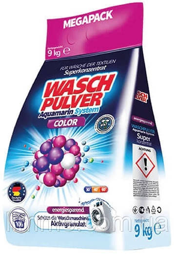 Пральний порошок концентрат Wasch Pulver Color Aquamarin System 9 кг