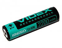 Акумулятор 18650, 2200 mAh, Videx, 1 шт, Li-ion,