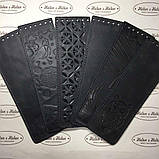 Клапан для сумки вузький. "Лілії". Колір "Графіт", фото 3