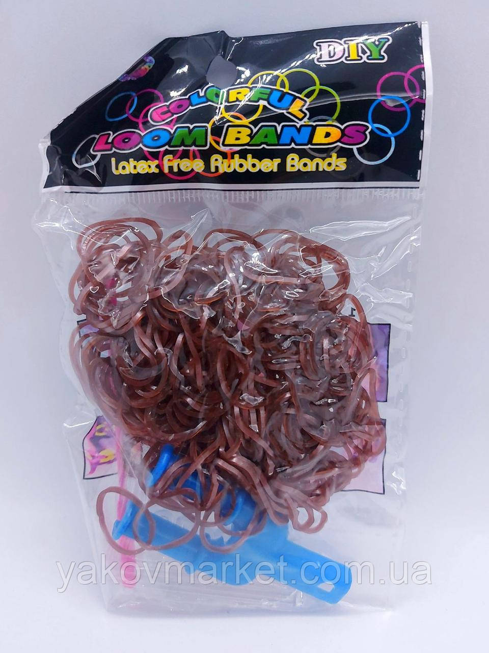 Купить Резинки для плетения браслетов коричневые 200шт, цена 15 грн ...