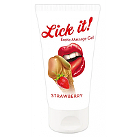 Веганський масажний гель Lick-it Strawberry (полуниця), 50 мл