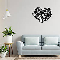 Панно декоративная картина на стену Цветы сердце 406х330 acr-p000011