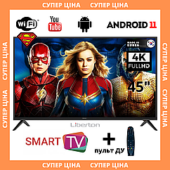 Телевізор плаский Liberton 45" Smart-TV/Full HD/DVB-T2/USB Android 13.0 + пульт ДУ